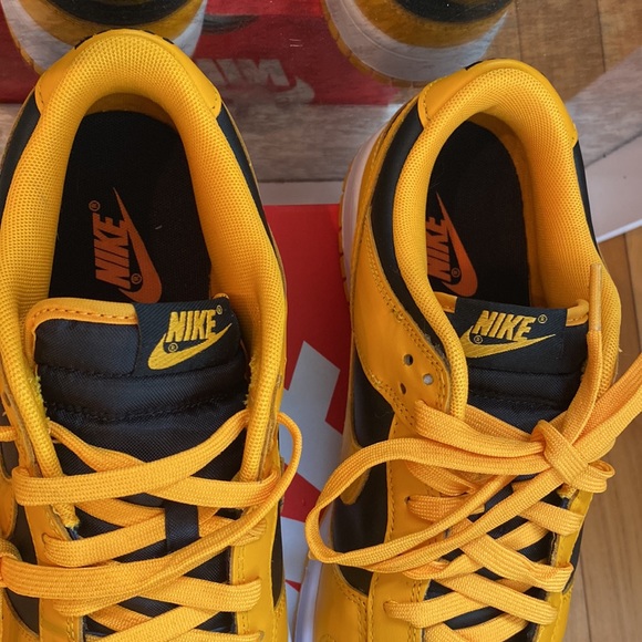 Nike Dunk Low Retro size 10 black goldenrod white brand new in box Nike Dunks - Picture 3 of 8